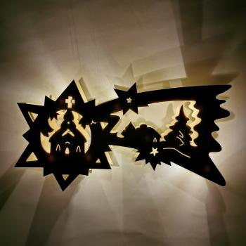 Fensterbild Sternschnuppe beleuchtet